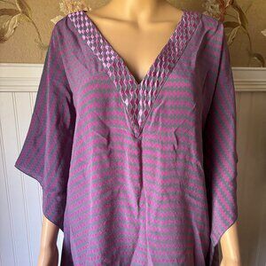 Beautiful DREAM SOCIETY Silk Bohemian Kaftan Blouse NWT